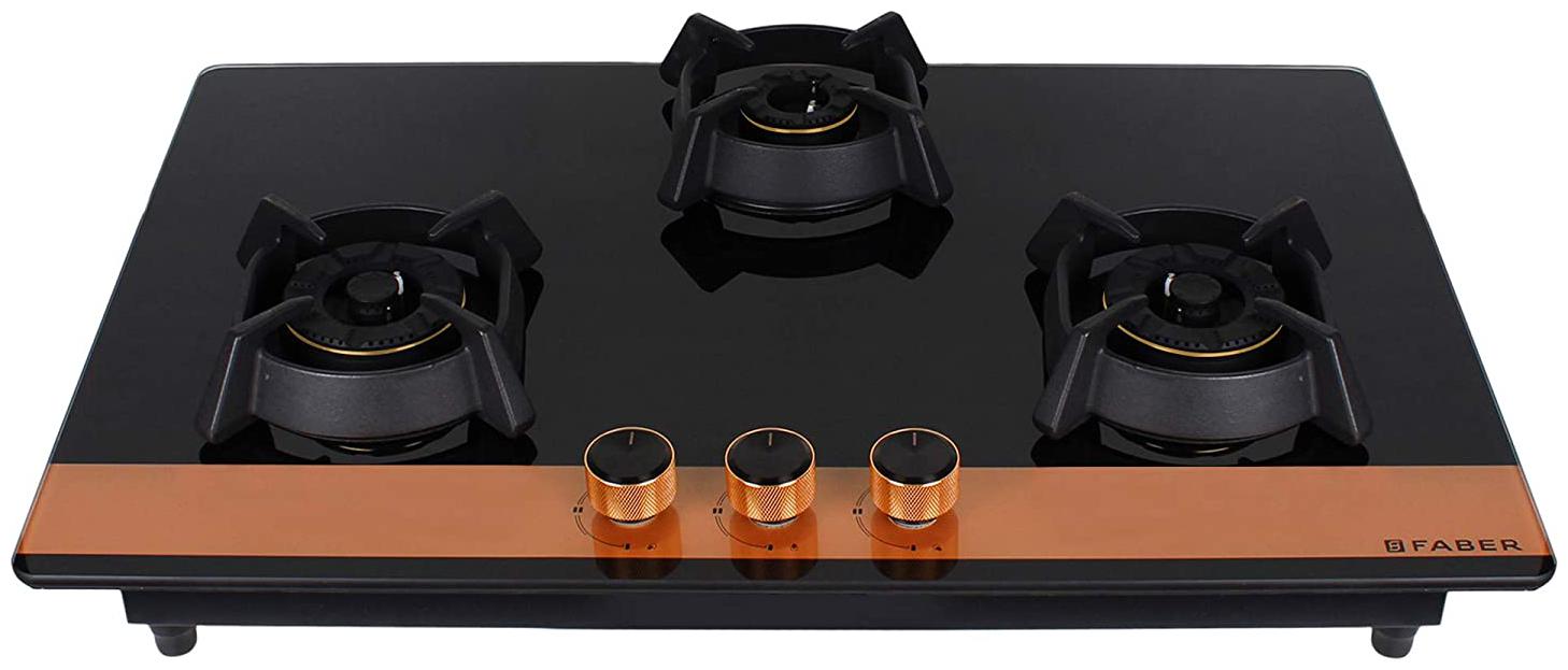 

FABER Utopia 783 CRS br ci ai bk 3 Burner Automatic Hobs Black Gas Stove