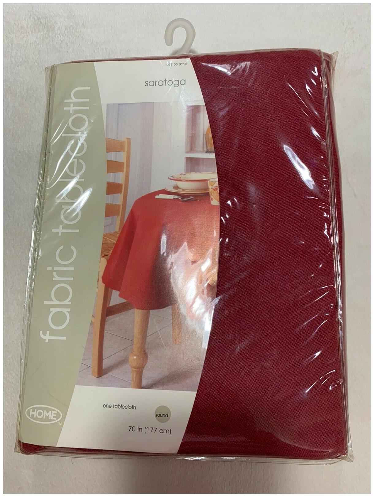 

Fabric Tablecloth 70 Round By Saratoga Garnet New In Package