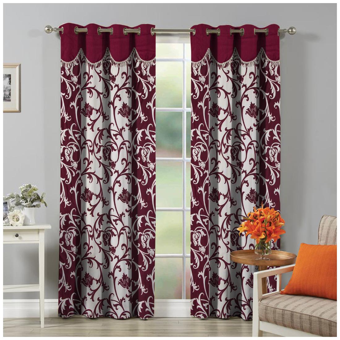 

fabzi Single Door Eyelet Curtains Floral Multi Color