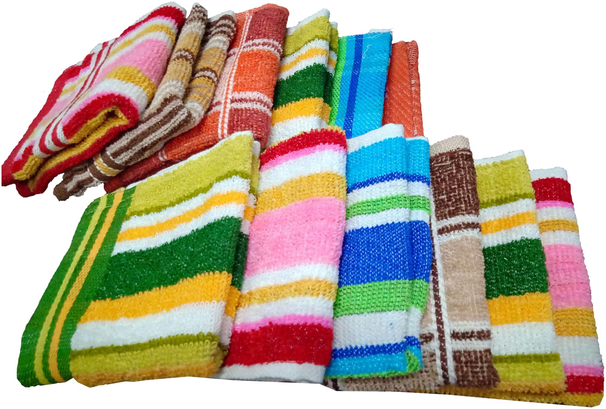 

Face Towel Set of 12 (Multicolour Cotton)