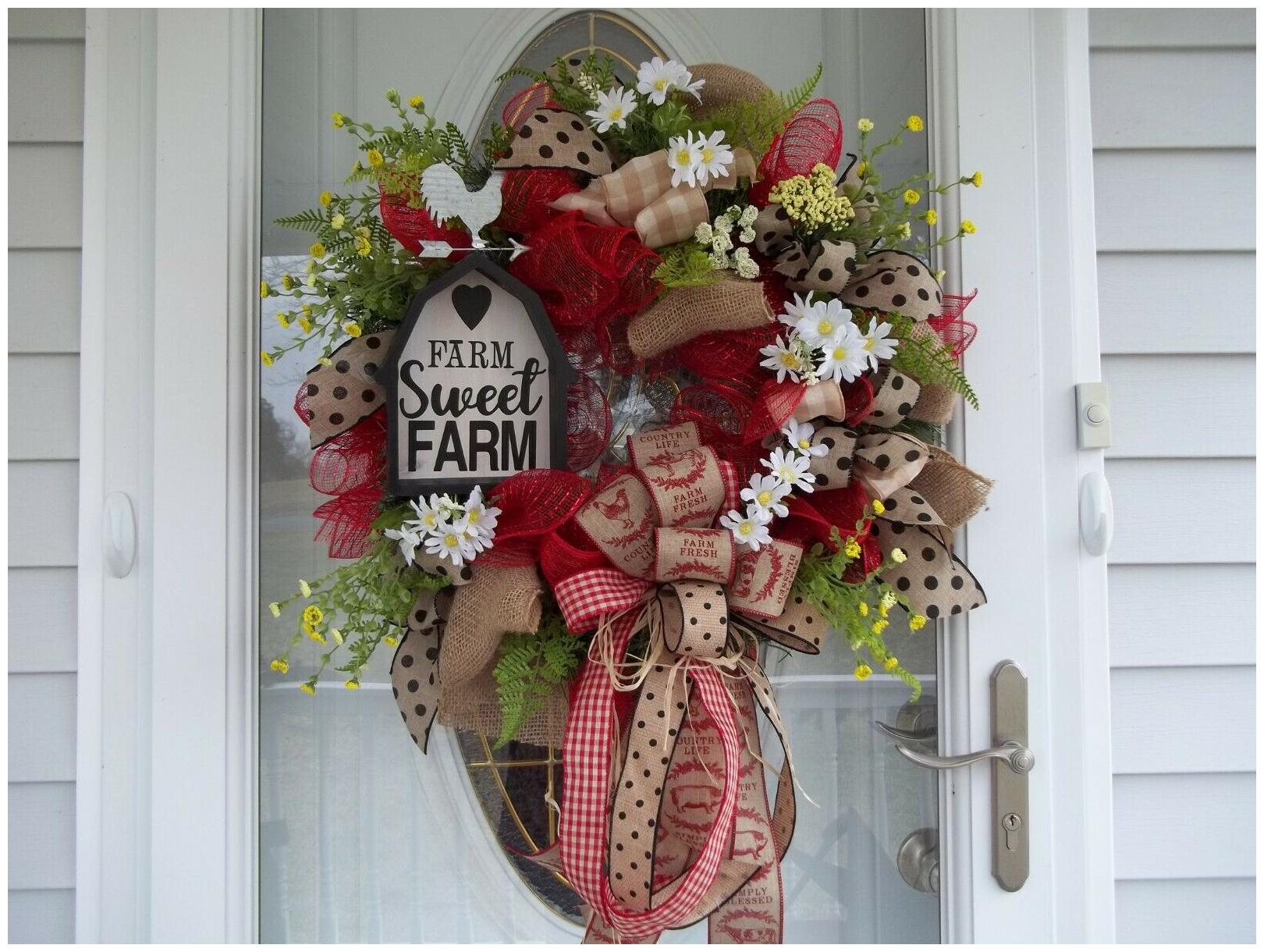 

FARM SWEET FARM WREATH ROOSTER WREATH DOOR WREATH COUNTRY WREATH RUSTIC WREATH