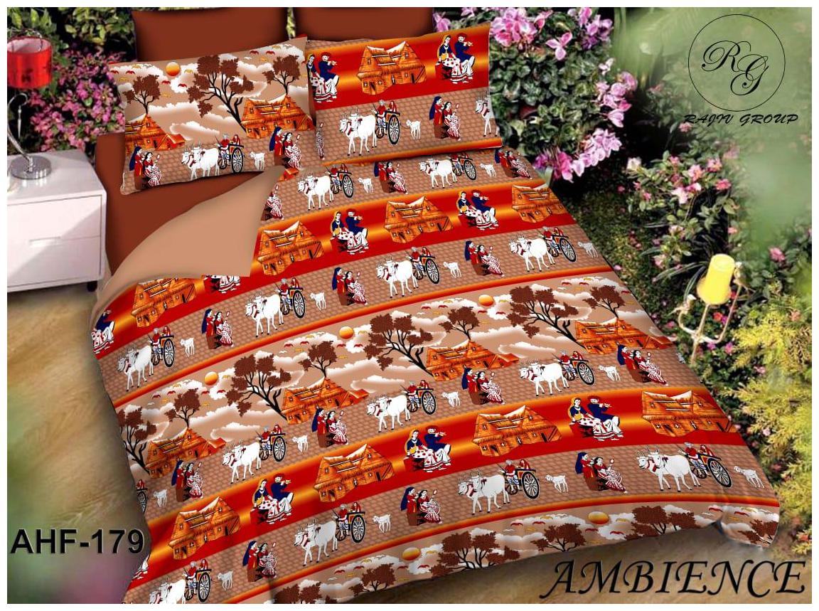 

FARSH Microfiber 3D Printed Double Size Bedsheet 144 TC ( 1 Bedsheet With 2 Pillow Covers Multi )