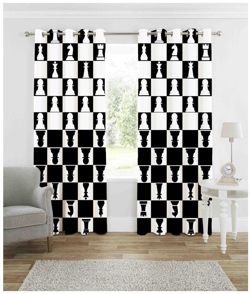 

FARSH Digital Print Curtains for Long Door Eyelet Curtains Set of 2 pc Size- 4X5 ft