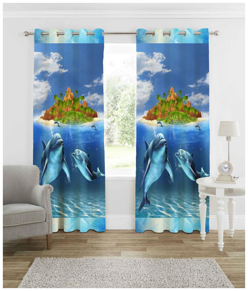 

FARSH Digital Print Curtains for Long Door Eyelet Curtains Set of 2 pc Size- 4X5 ft
