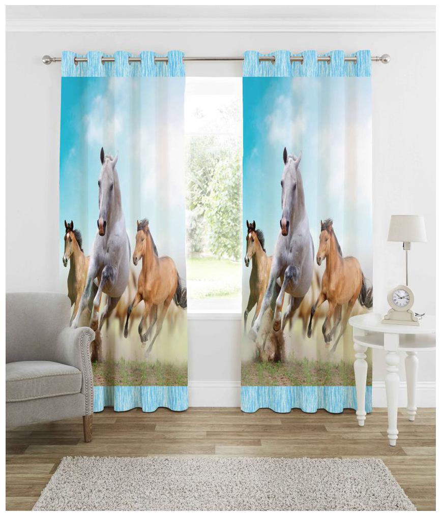 

FARSH Digital Print Curtains for Door Eyelet Curtains Set of 2 pc Size- 4x7 ft