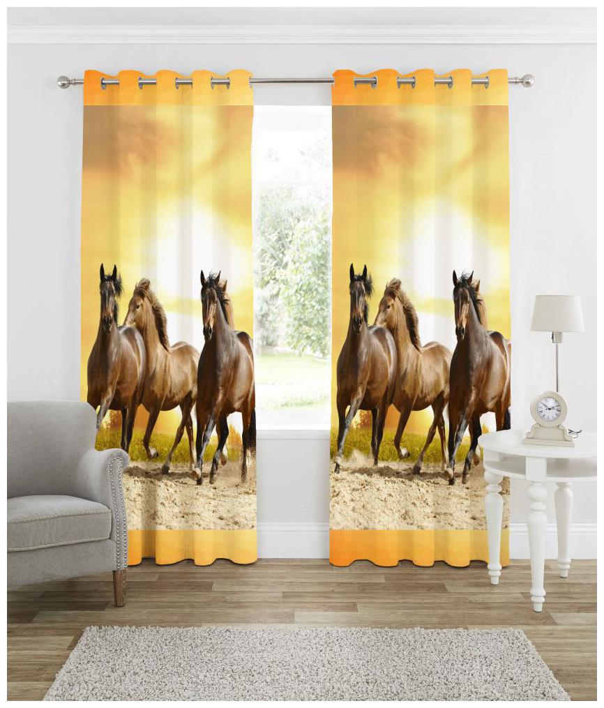 

FARSH Digital Print Curtains for Door Eyelet Curtains Set of 2 pc Size- 4x7 ft