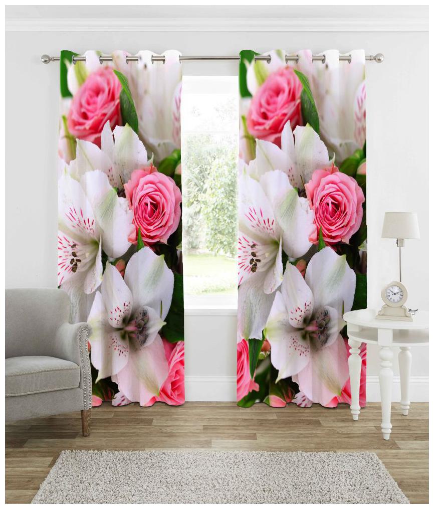 

FARSH Digital Print Curtains for Door Eyelet Curtains Set of 2 pc Size- 4x7 ft