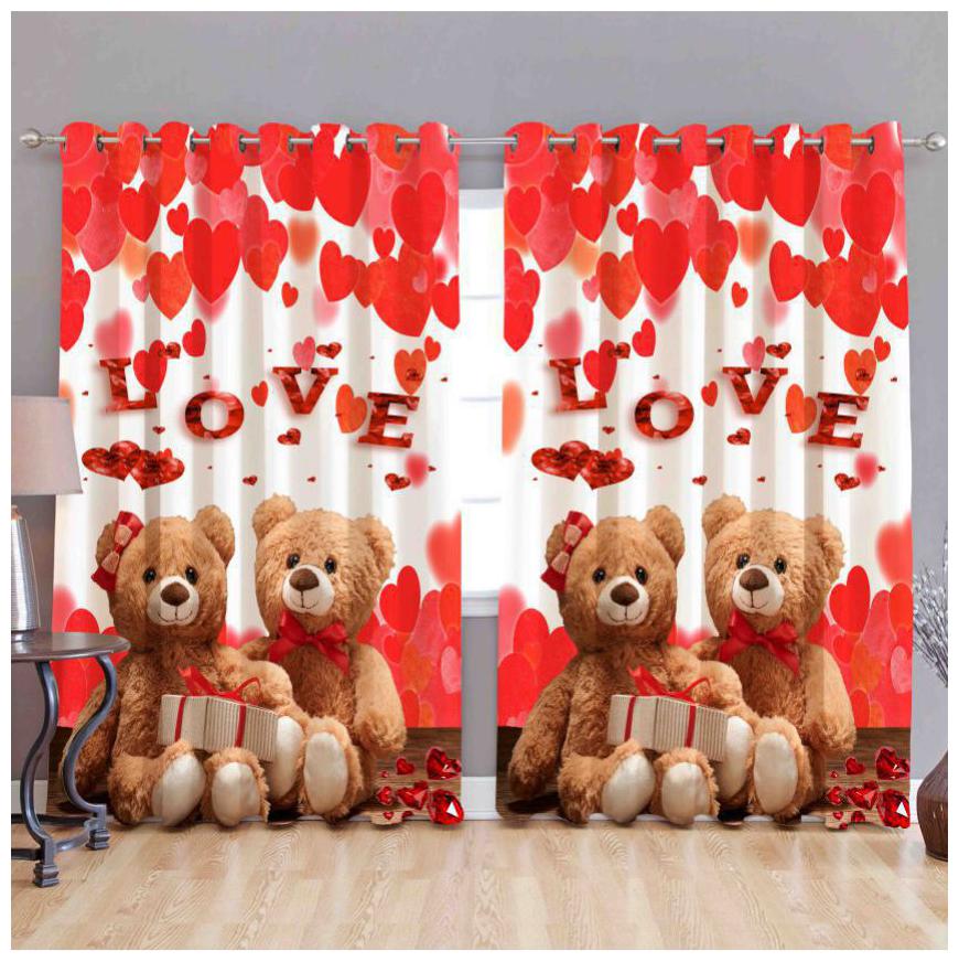 

FARSH Digital Print Curtains for Door Eyelet Curtains Set of 2 pc Size- 4x7 ft