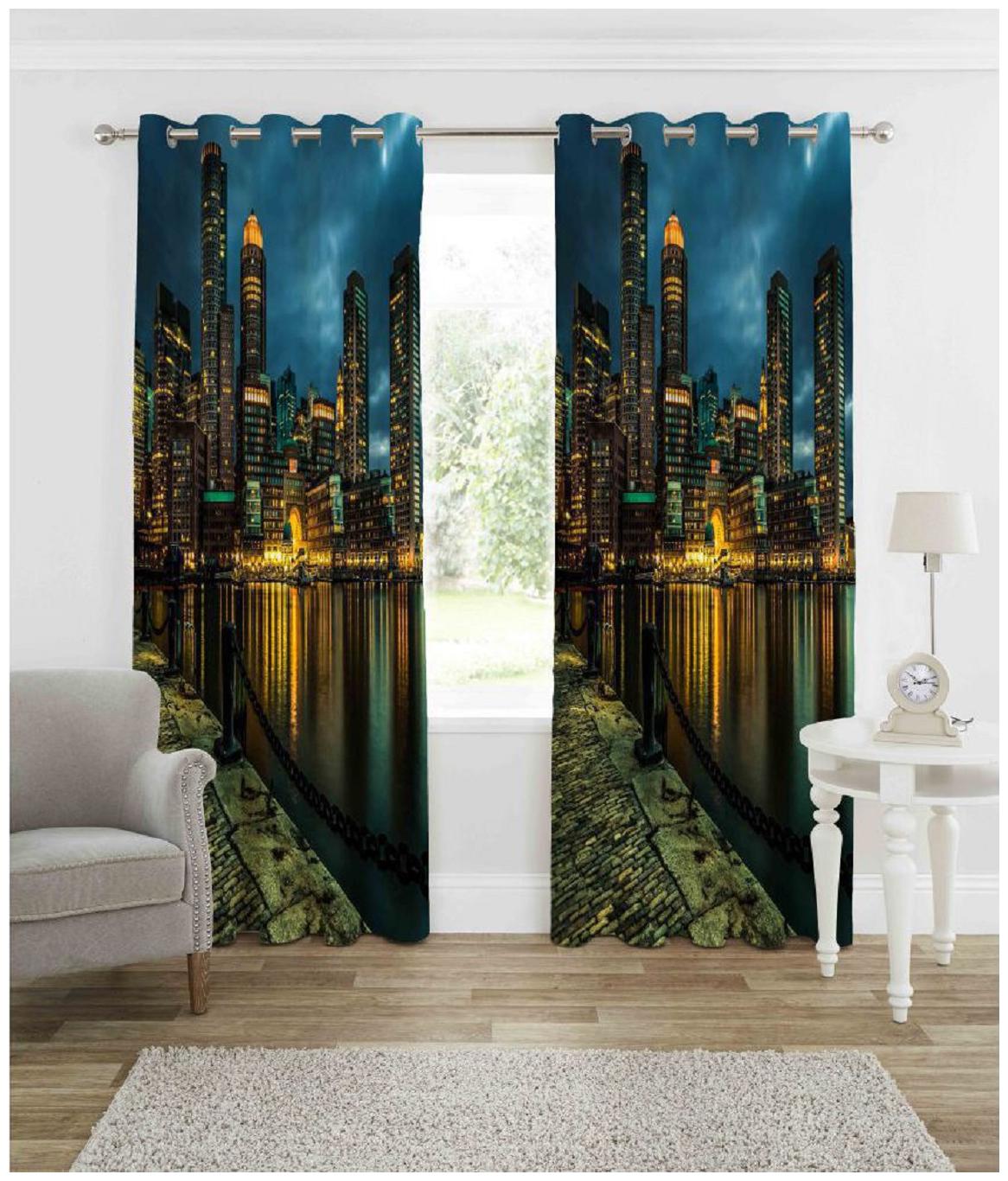 

FARSH Digital 3D printed curtains (SET OF 1 pc) 4X7 ft