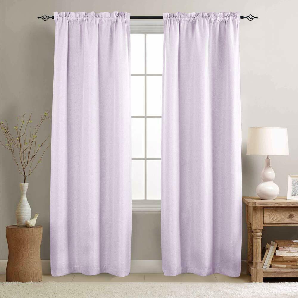 

2 Panels Room Darkening Curtains Thermal Insulated Linen Textured Window Curtain