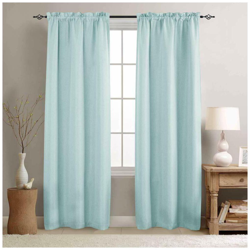 

2 Panels Room Darkening Curtains Thermal Insulated Linen Textured Window Curtain