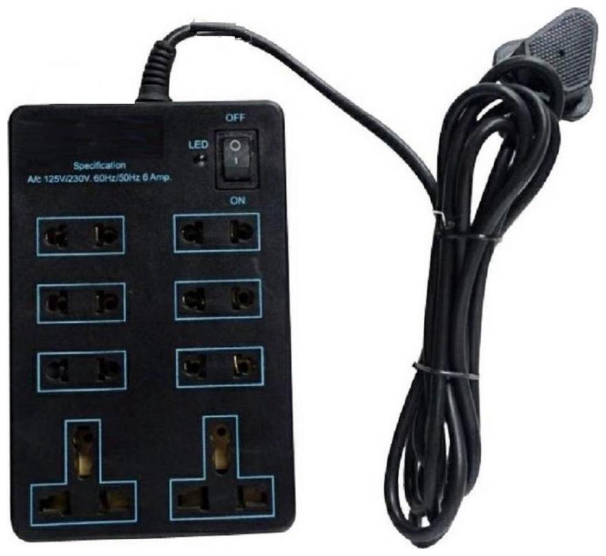 

FEDUS Multi Pin Black Extension Board ( 4 m 8 Socket 1 Switches)