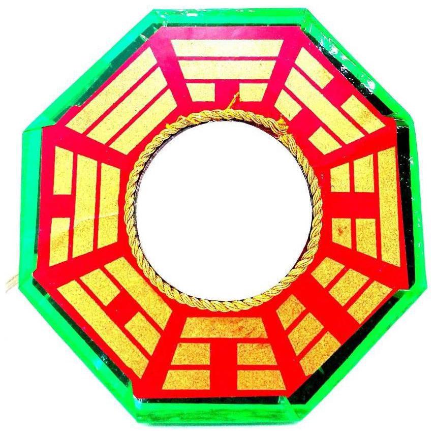 

Feng Shui Chinese Convex Vastu Bagua (Pa KUA) Mirror for Positive Chi Energy Wall Door Decor for Protection