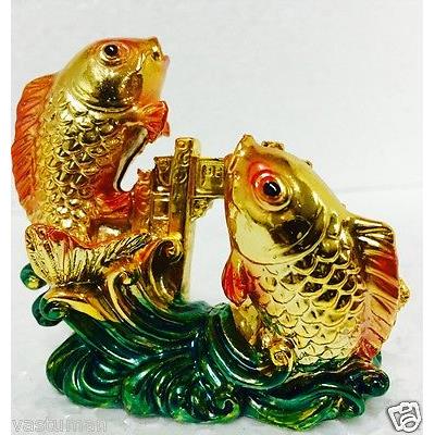 

Feng Shui Vastu Victory Gold Fish Success Positive Vibration Wealth 2 75 7cm