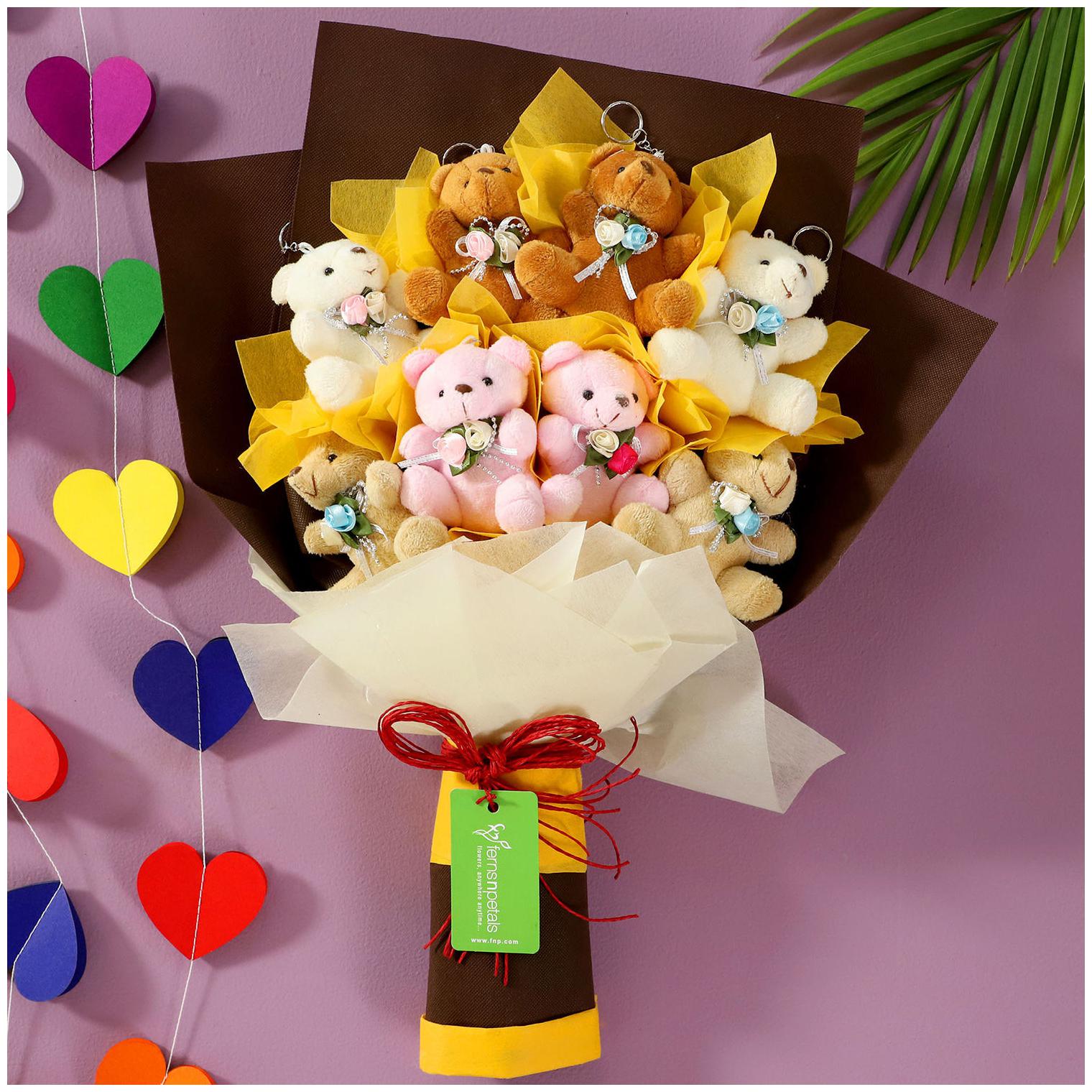 ferns and petals teddy bear