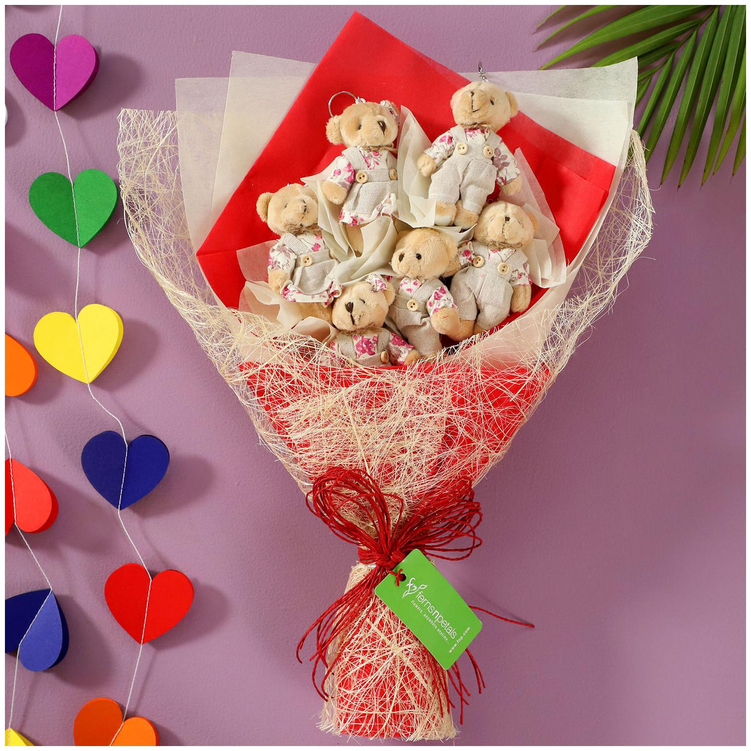 ferns and petals teddy bear