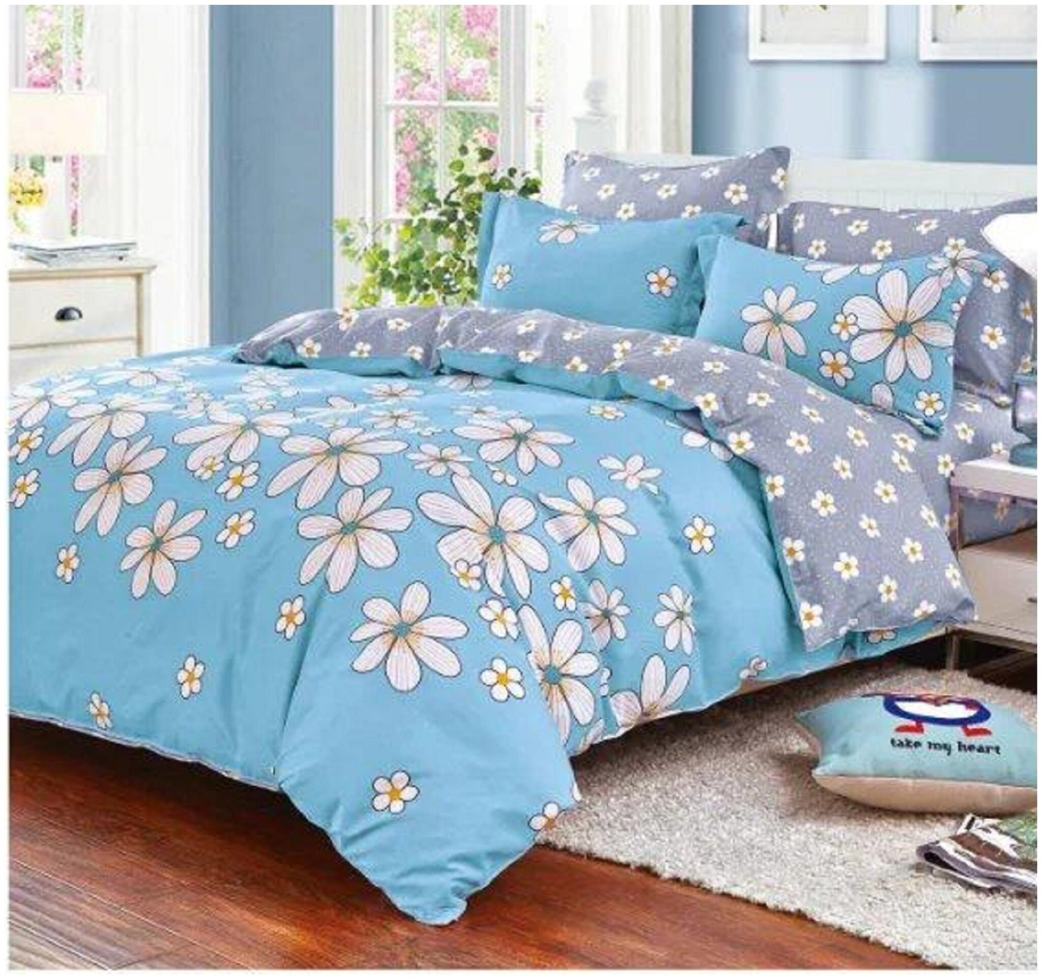 

Gifty Microfiber Floral Single Size Bedsheet 180 TC ( 1 Bedsheet With 2 Pillow Covers Multi )