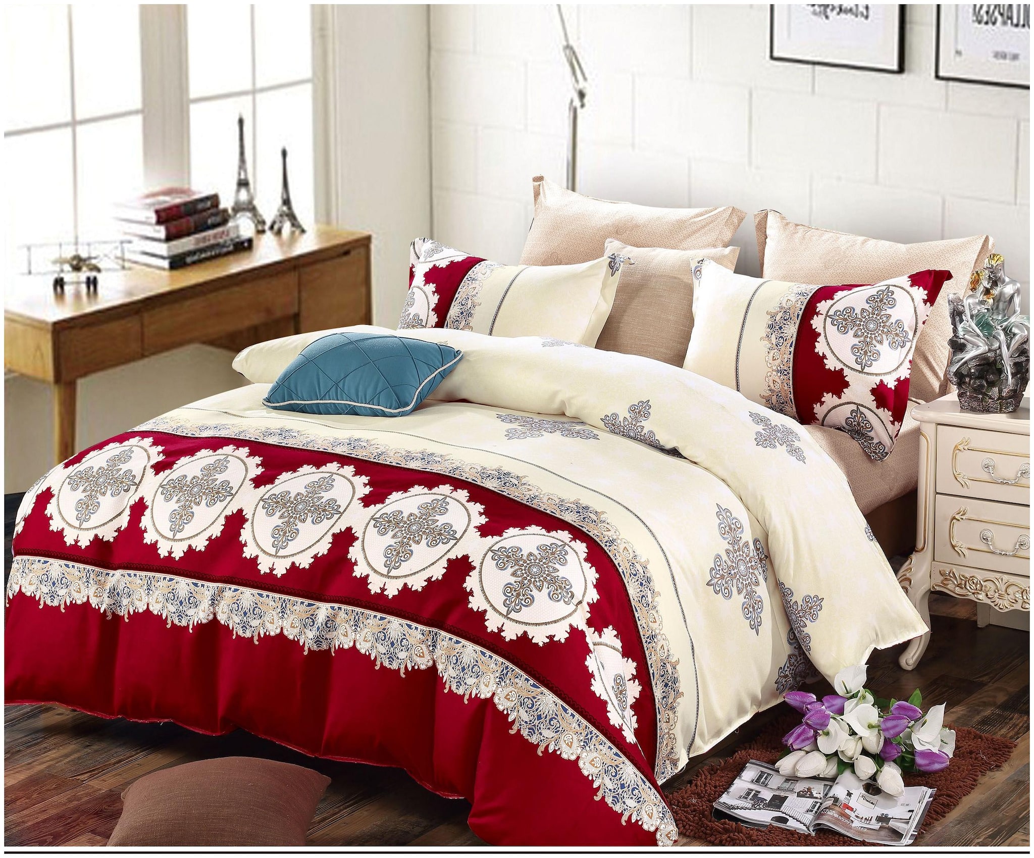 

Fitted Bedsheet Queen Size (3 Pcs Set 1 Engage Queen Fitted Double Bedsheet with 2 pillow Covers)