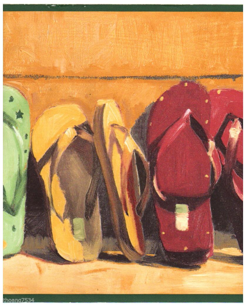 

Flip FlopS Beach Party Sandals Wall paper Border SC11154B