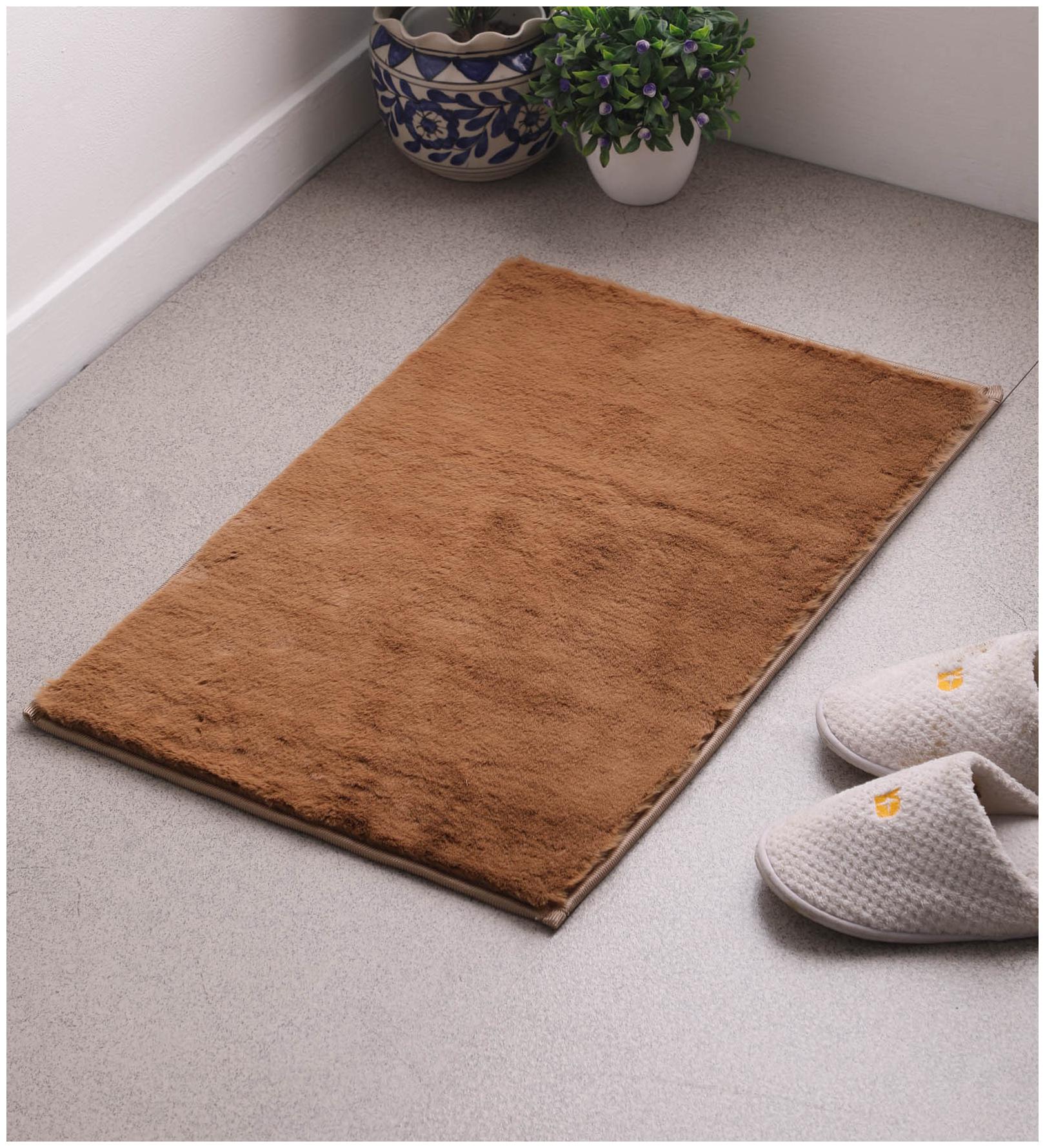 

Flooring India Antique Gold Polyester Ruffle Solid 16x24 Inch Anti Skit Door Mat