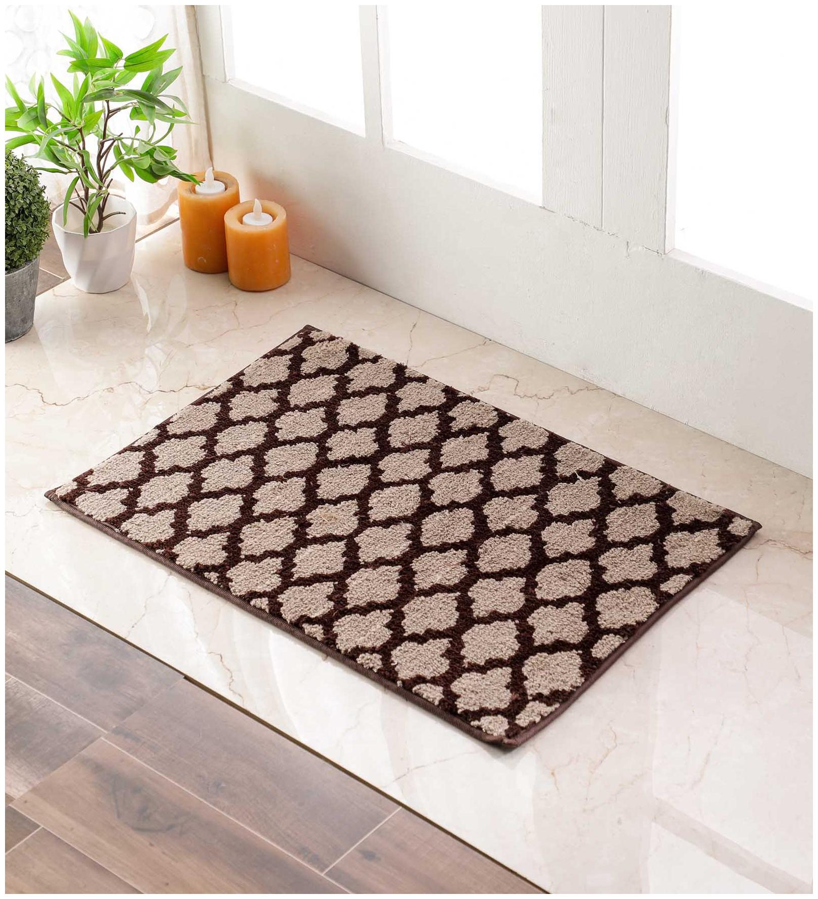 

Flooring India Chocolate Taupe Polyester Jewel Helix 16x24 inch Anti Skit Door Mat