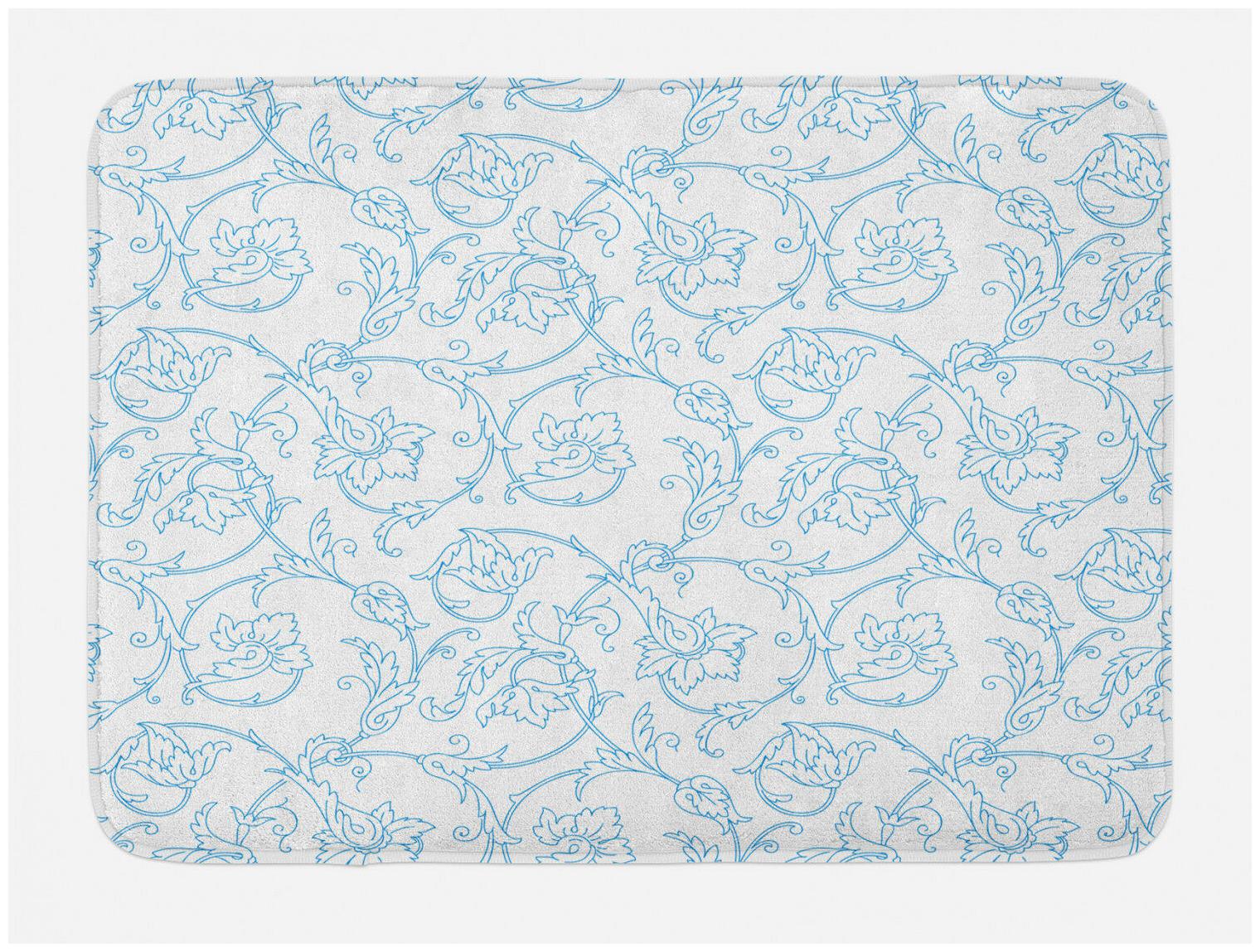 

Floral Bath Mat Bohemian Vintage Orchids Non-Slip Plush Mat 29 5 X 17 5 Inches
