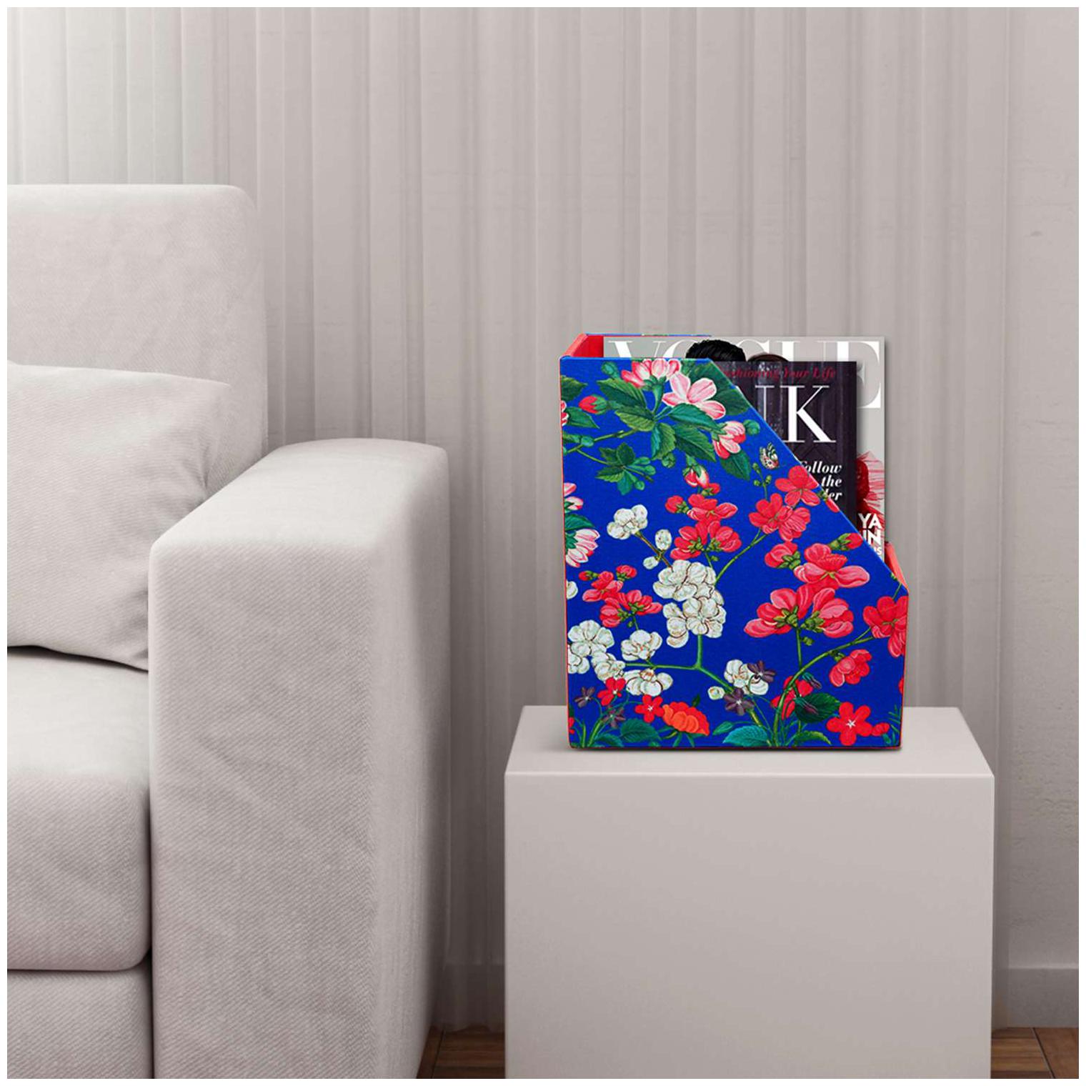 

Floral Blue MDF Magazine Rack