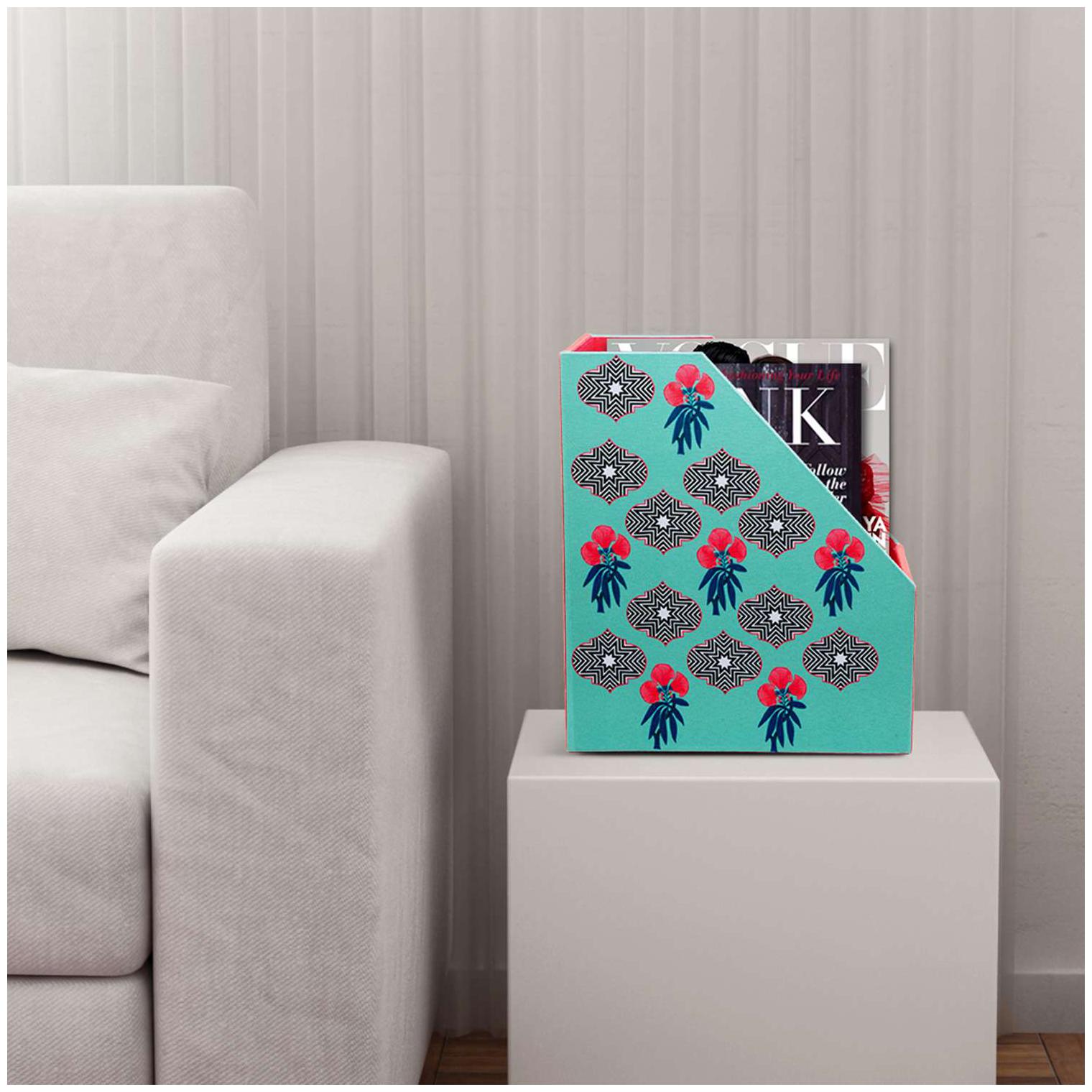 

Floral Blue MDF Magazine Rack