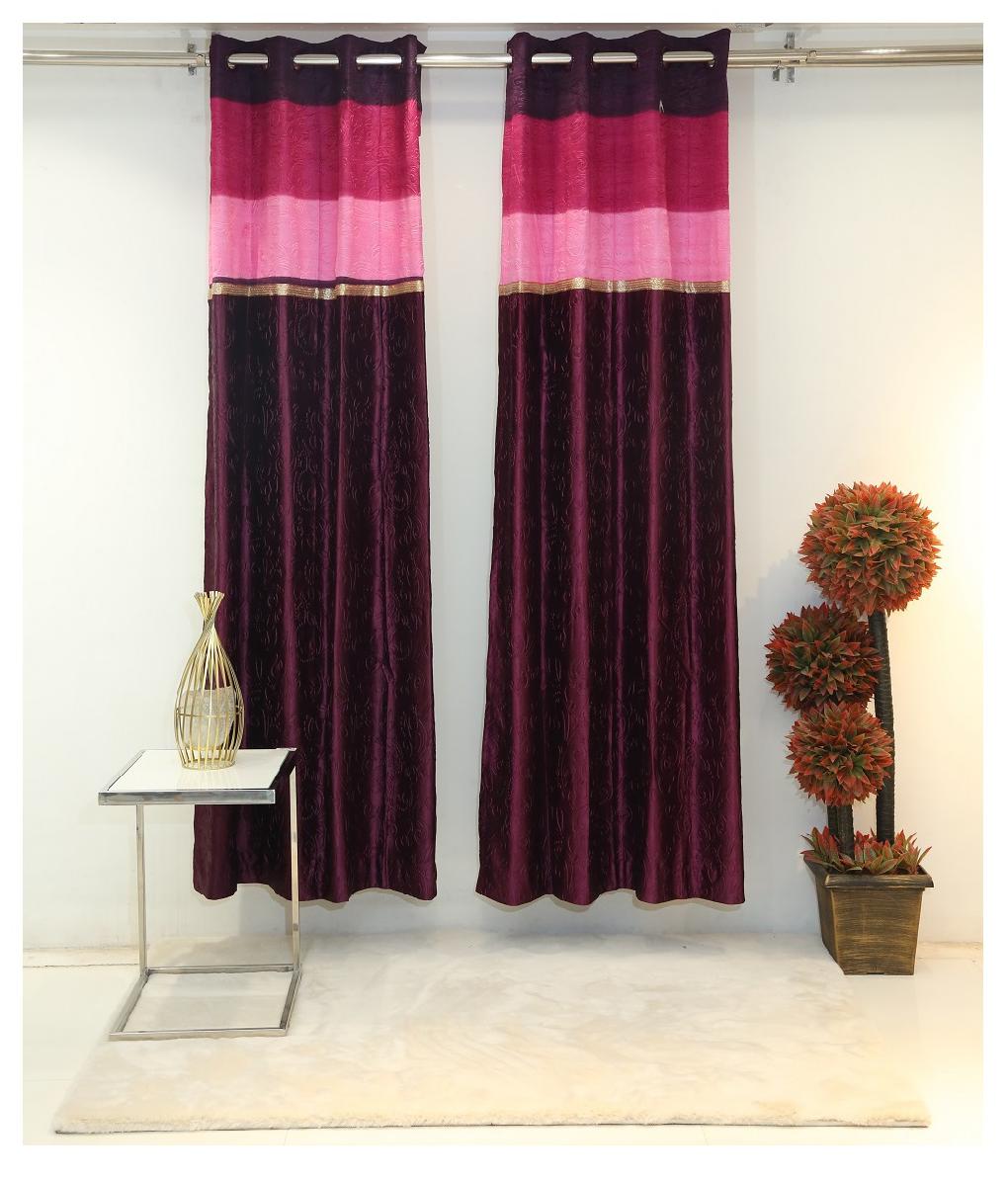

Florance Polyester Door Blackout Maroon Regular Curtain ( Eyelet Closure Solid )