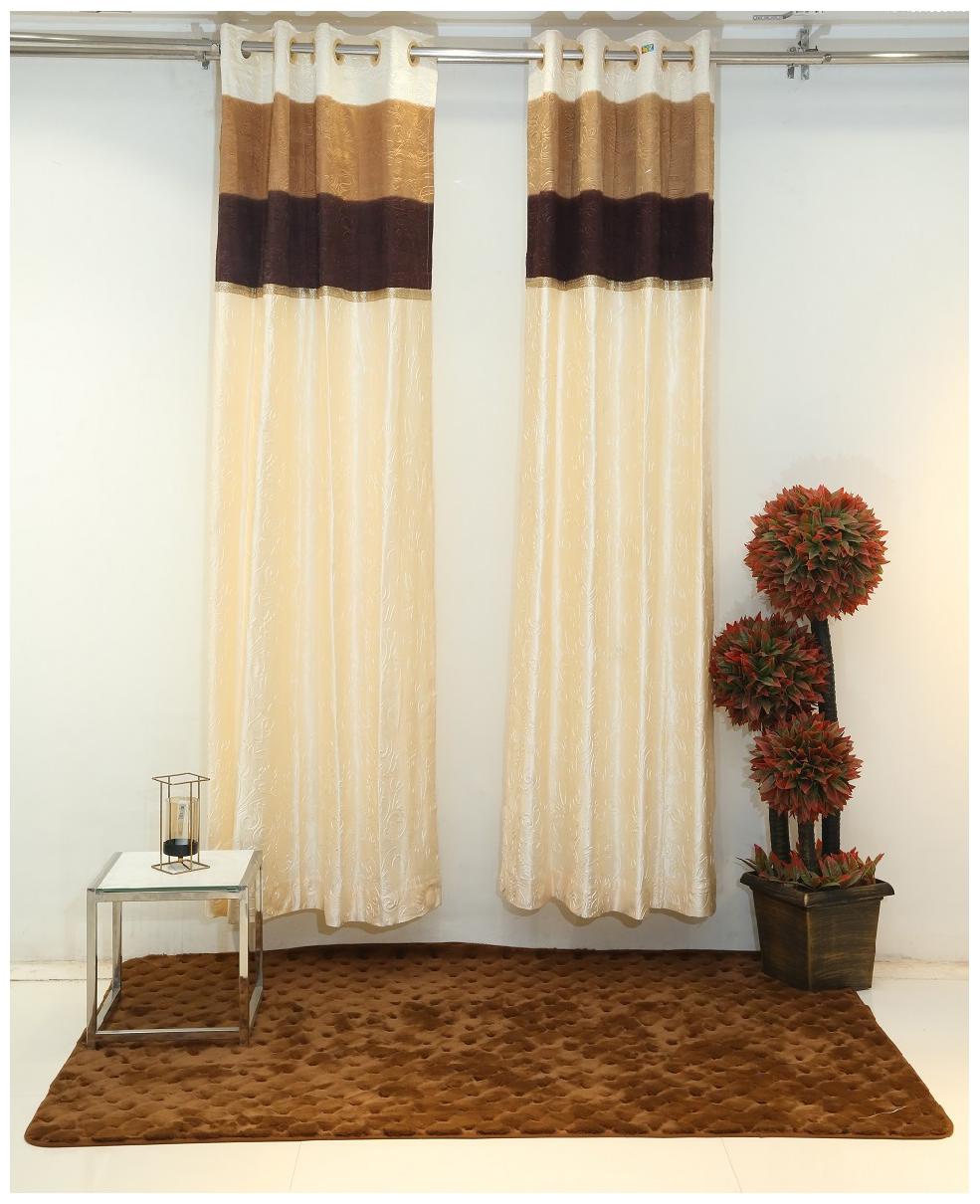 

Florance Polyester Door Blackout Beige Regular Curtain ( Eyelet Closure Solid )