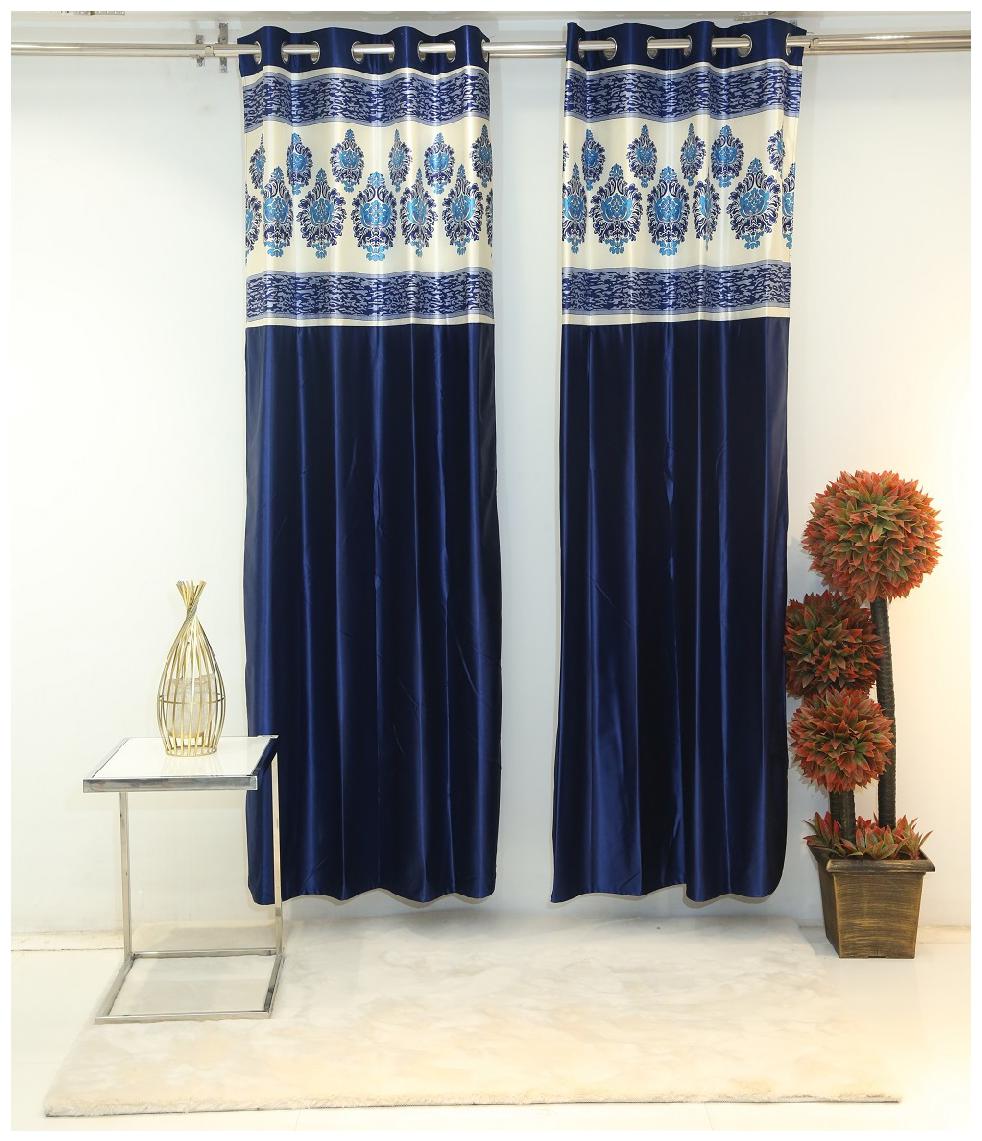 

Florance Polyester Door Blackout Blue Regular Curtain ( Eyelet Closure Solid )