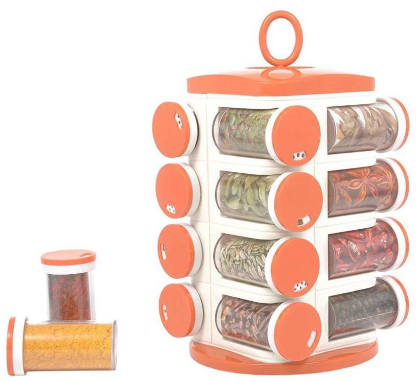 

Floraware 16-jar Revolving Spice Rack Masala Box Condiment Set (Plastic)