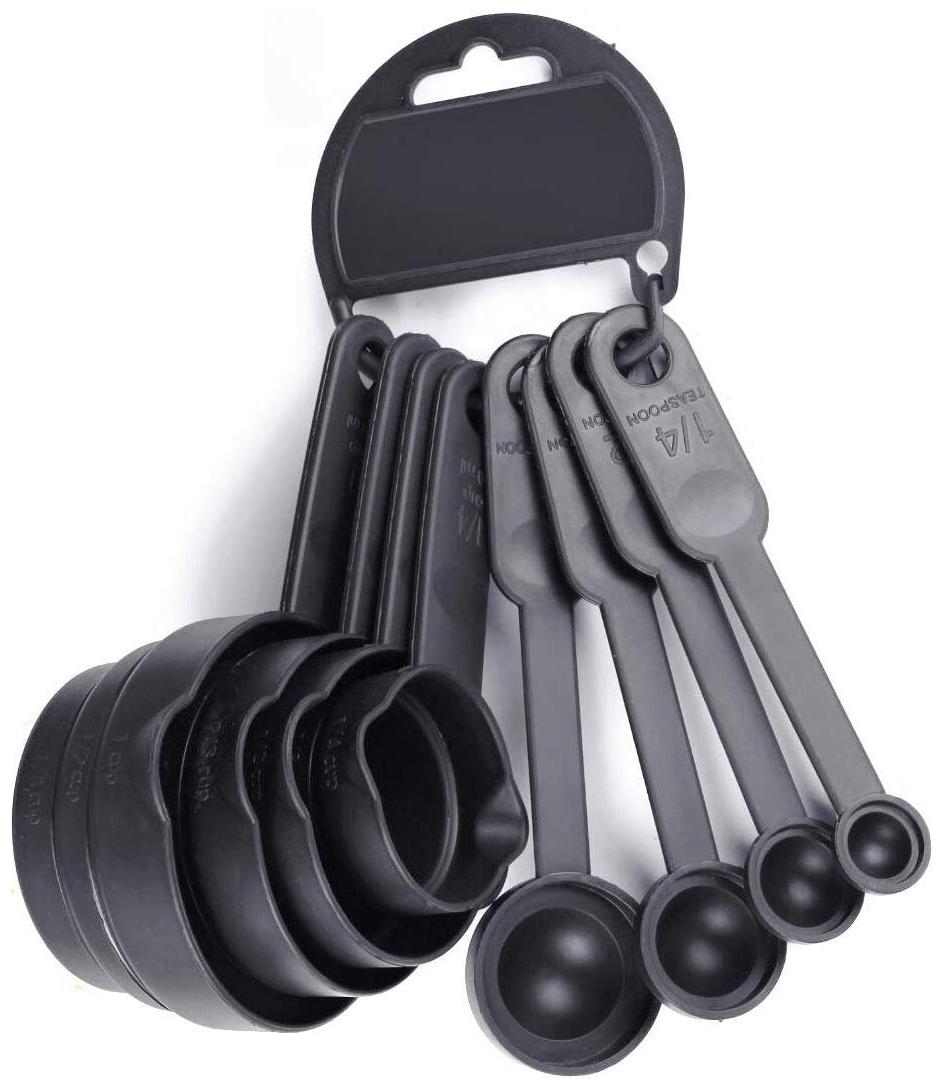 

Floraware Measuring Cups and Spoons Set 8 pieces for Baking Measurements (Black)