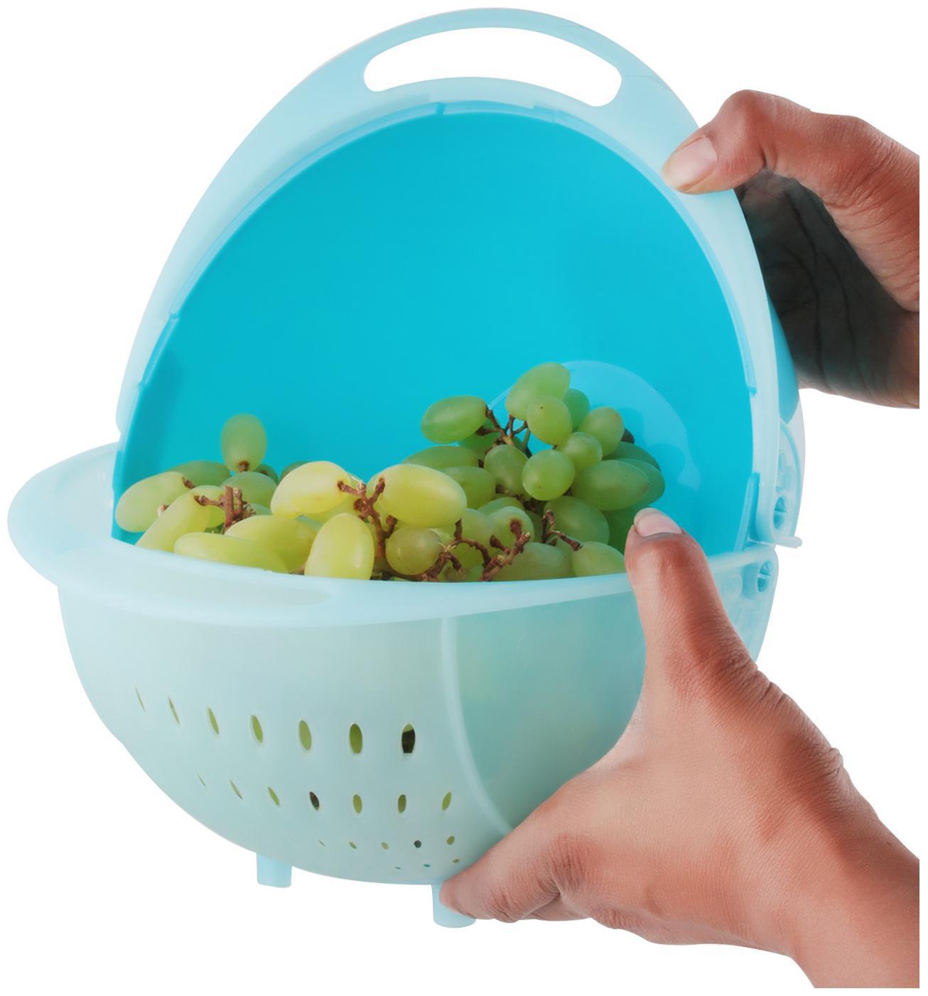 

Floraware Rice Pulses Fruits Vegetable Noodles Pasta Colander Washing Bowl With Strainer Drainer Strainer (Blue Pack of 1)