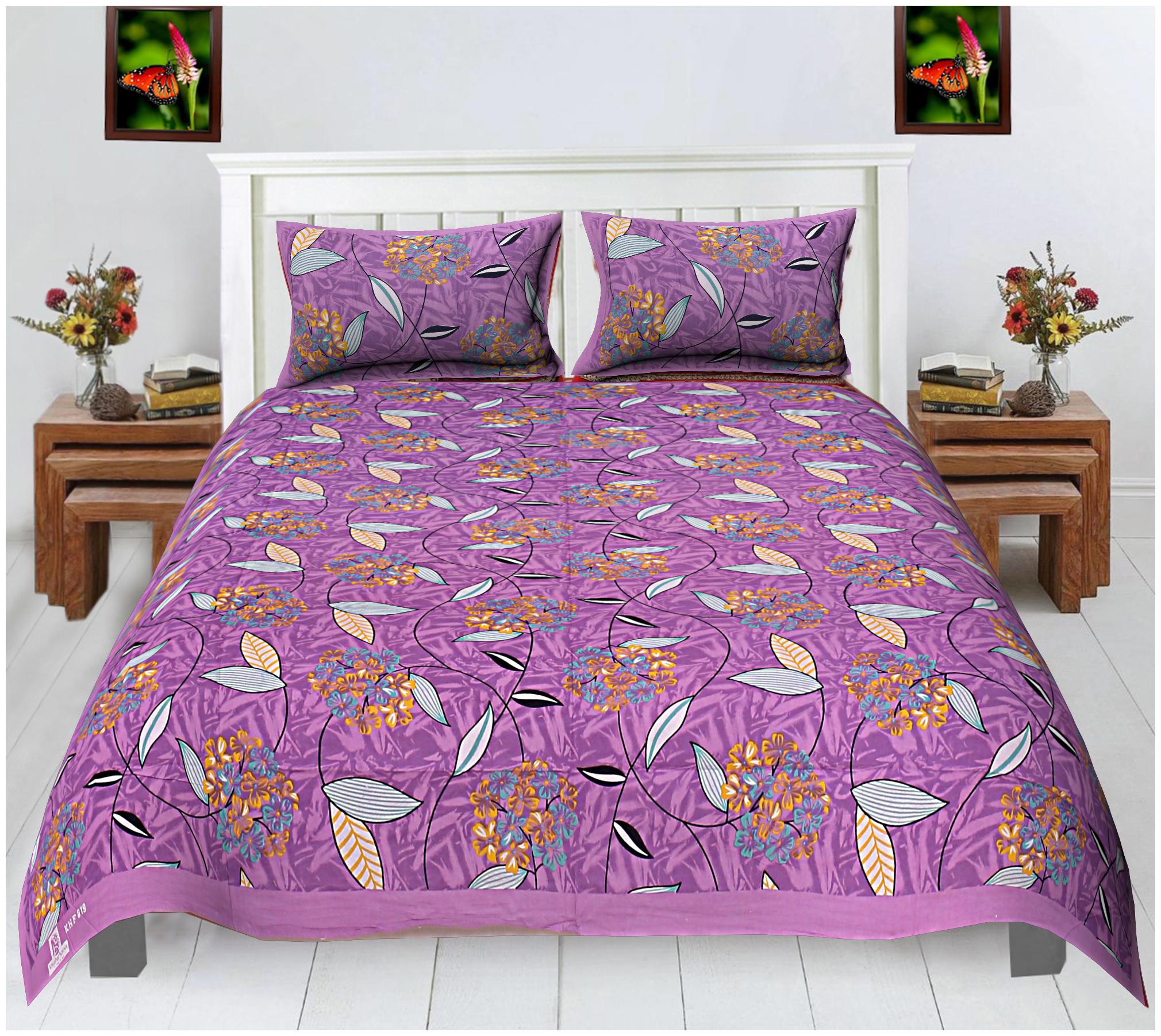 

FLORENCE CRAFT Cotton Floral Double Size Bedsheet ( 1 Bedsheet With 2 Pillow Covers Multi )