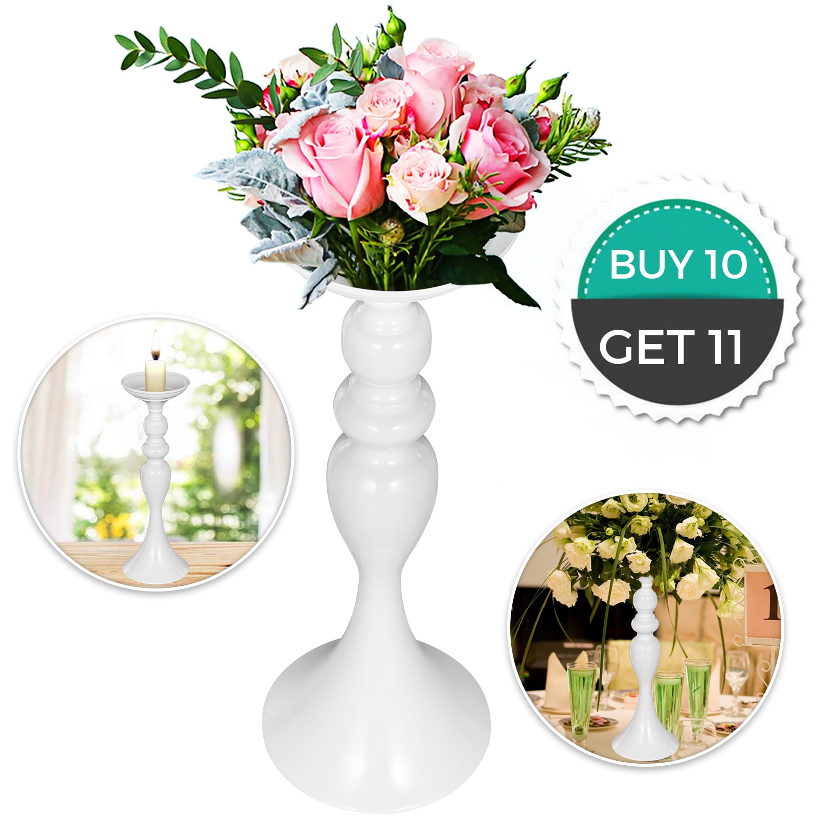

Flower Rack for Wedding Metal Candle Stand 4 11pcs Centerpiece Flower Vase