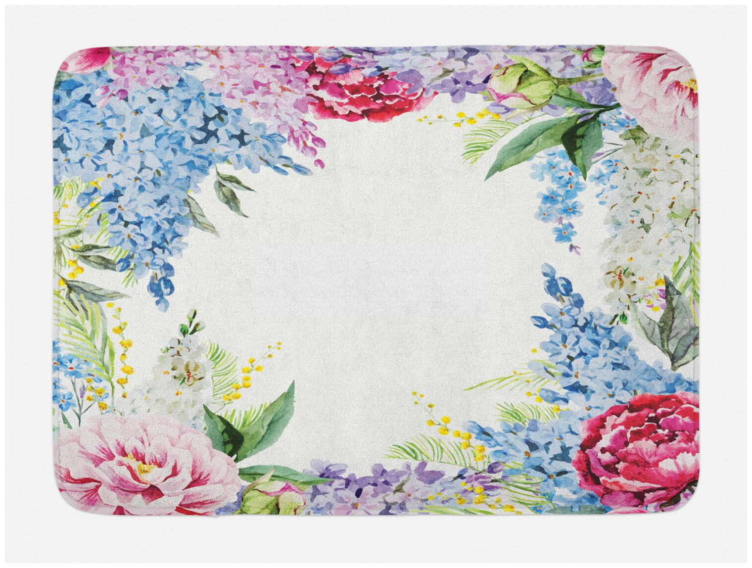 

Flowers Bath Mat Lilac Spring Lavenders Non-Slip Plush Mat 29 5 X 17 5 Inches