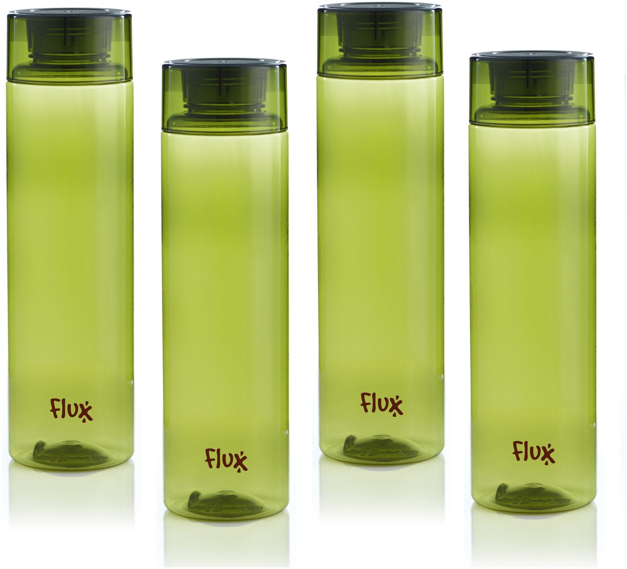 

Flux PET Green Water Bottle ( 1000 ml Set of 4 )