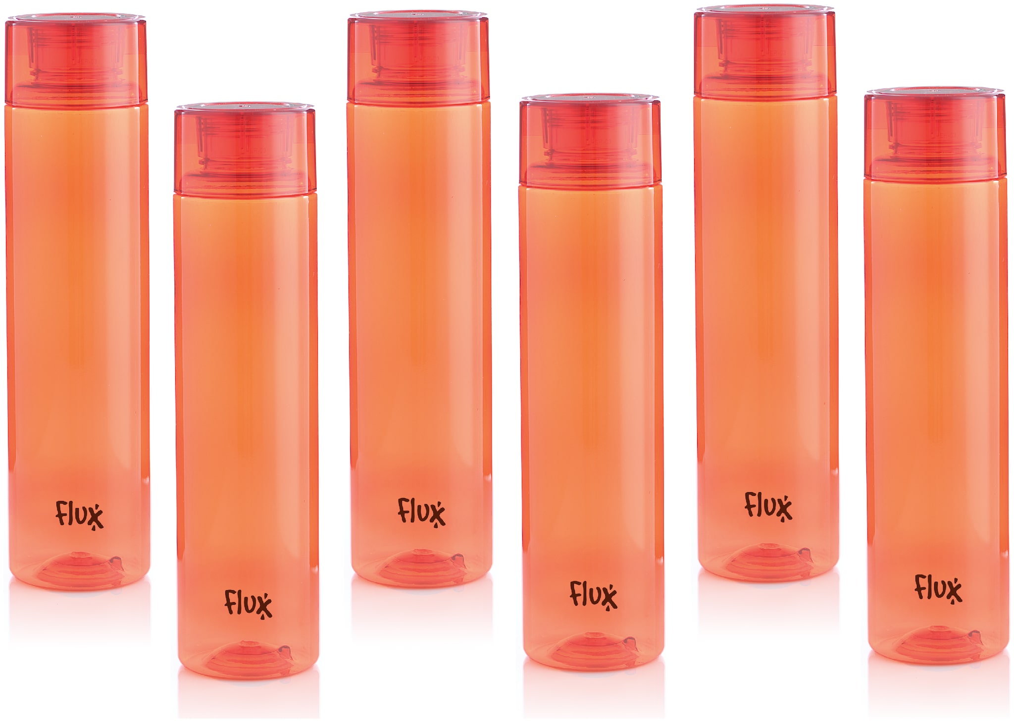 

Flux PET Red Water Bottle ( 1000 ml Set of 6 )