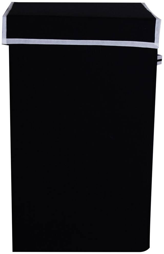 JMD Creation Fabric Black Laundry Basket ( Set of 1 )
