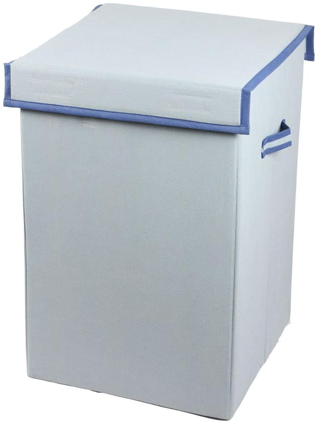 JMD Creation Fabric Grey Laundry Basket ( Set of 1 )