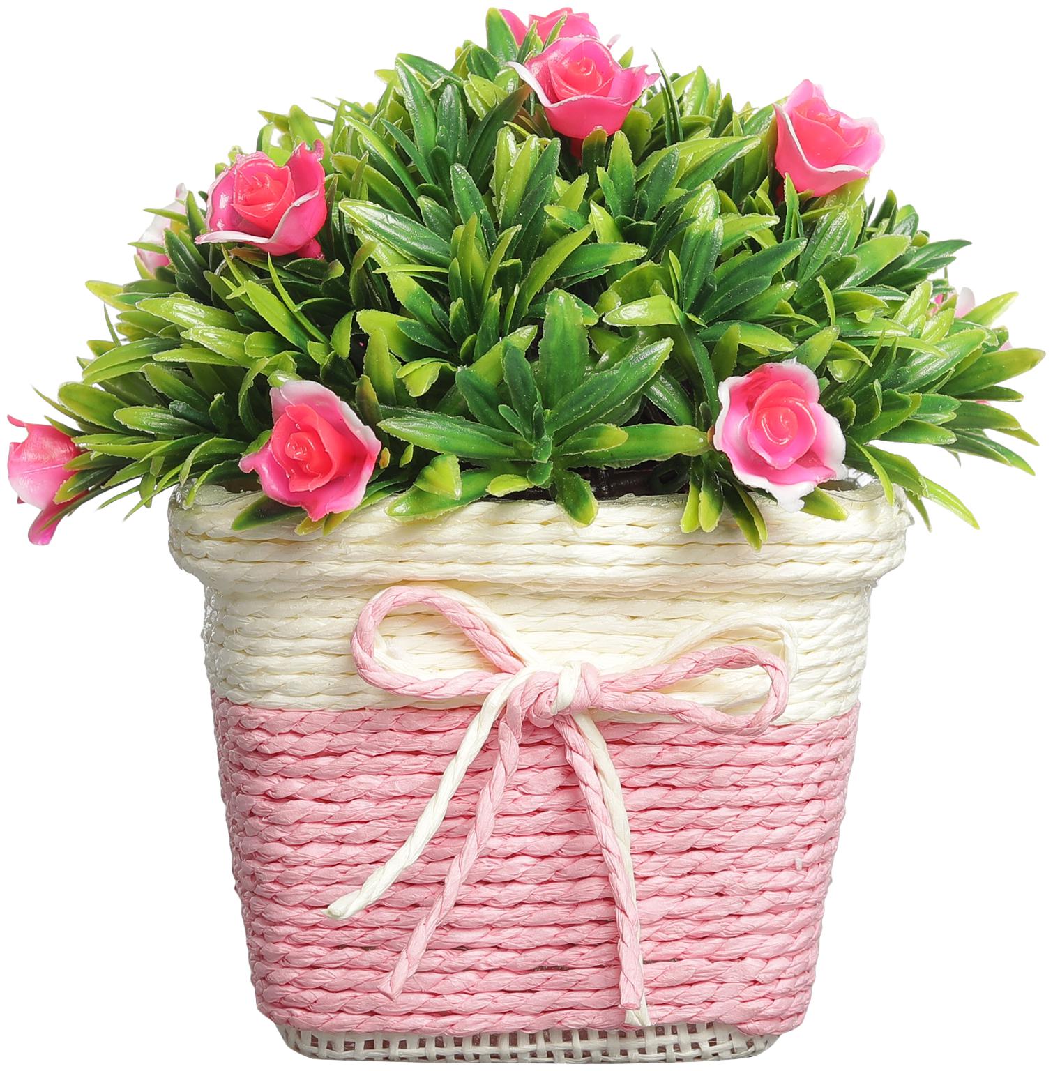 

Foliyaj Artificial Plant with Pink Roses