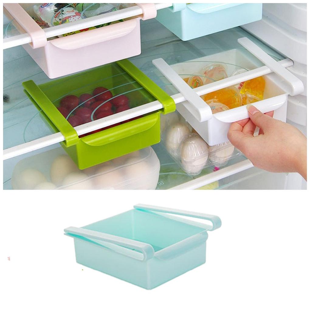 

Food Storage Tray Kitchen Fridge Freezer Space Save Storage Rack Shelf Fruit Vegetable Holder Box Drawer (1Pc) Assorted Color