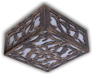 Fos Lighting Antique Finished Square Flush Mount Ceiling Light