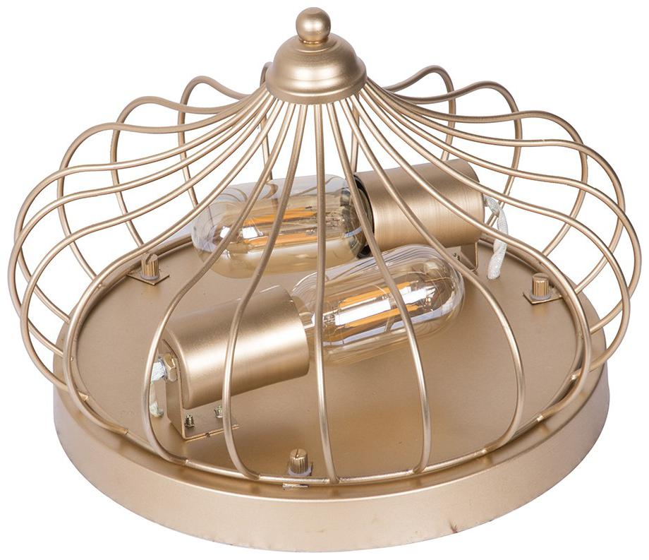 

Fos Lighting Golden Flushed Industrial Cage Ceiling Light