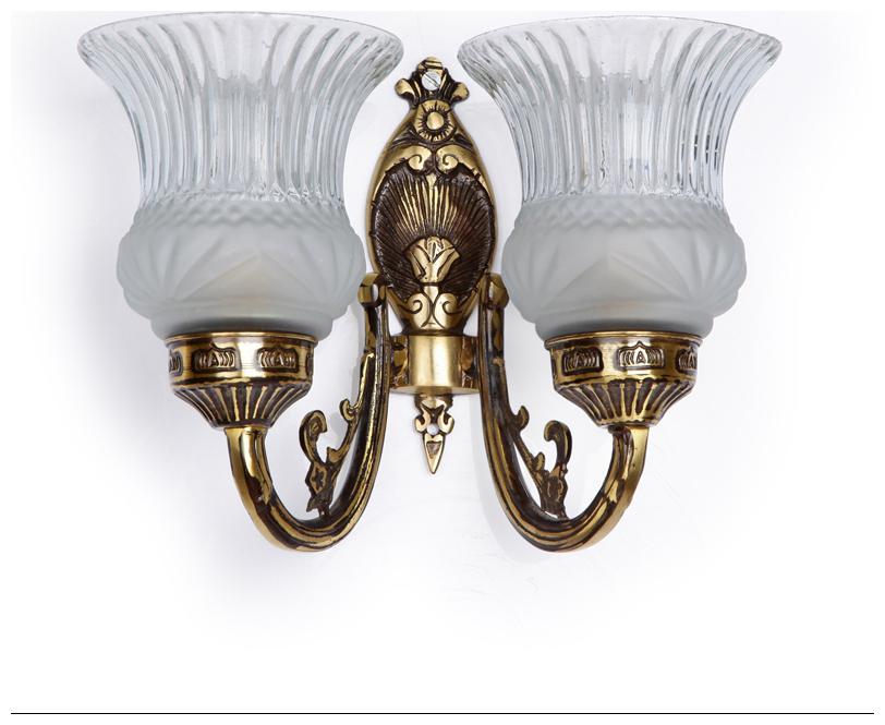 

Fos Lighting Usha Double Antique Brass Wall Light