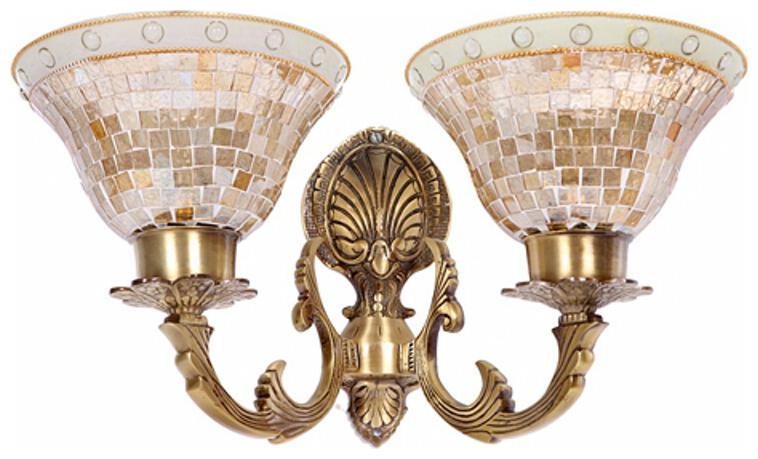 

Fos Lighting Meenakshi Golden Katora Double Wall Light