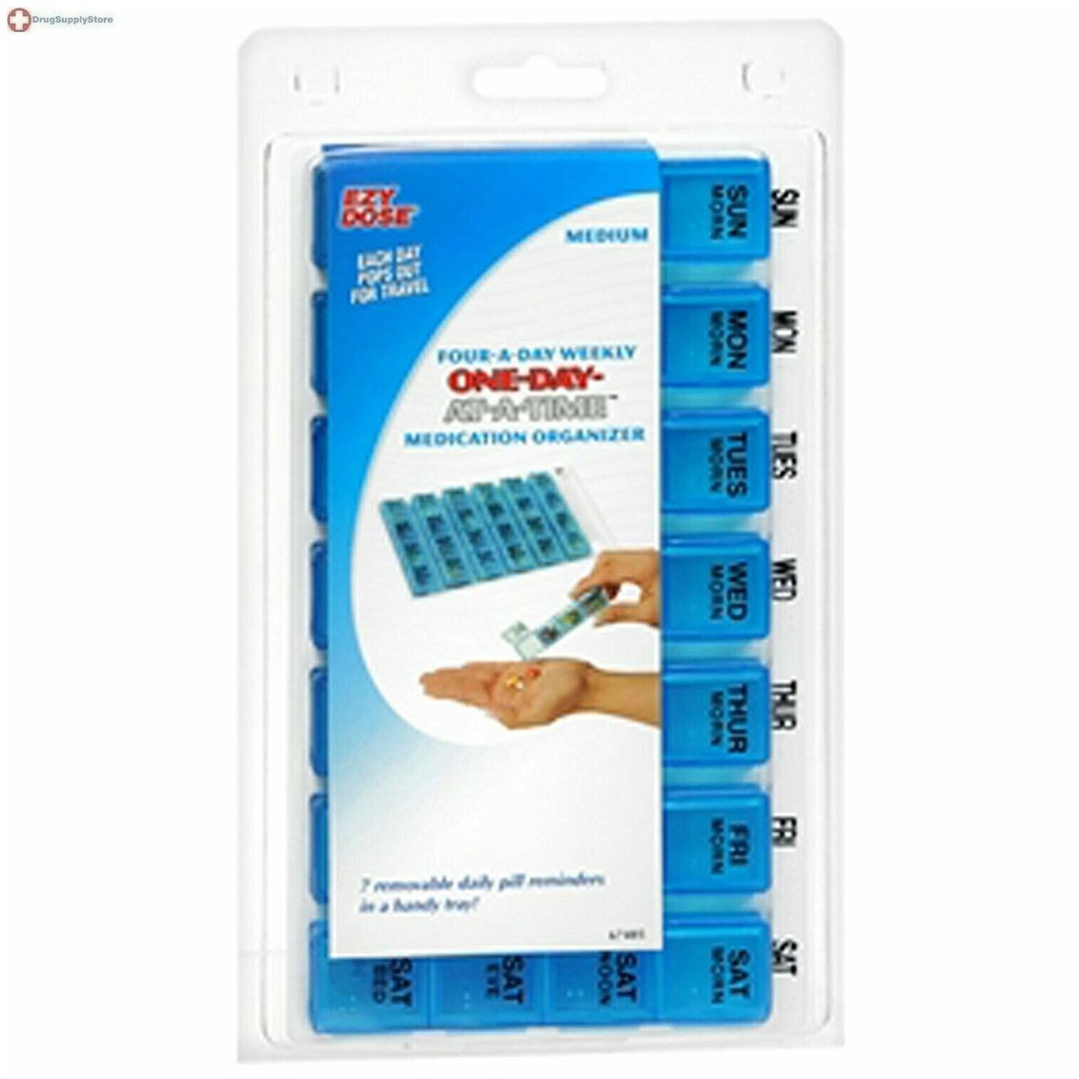 

Four-A-Day Weekly One Day At A Time Medication Organizer Medium Color may vary