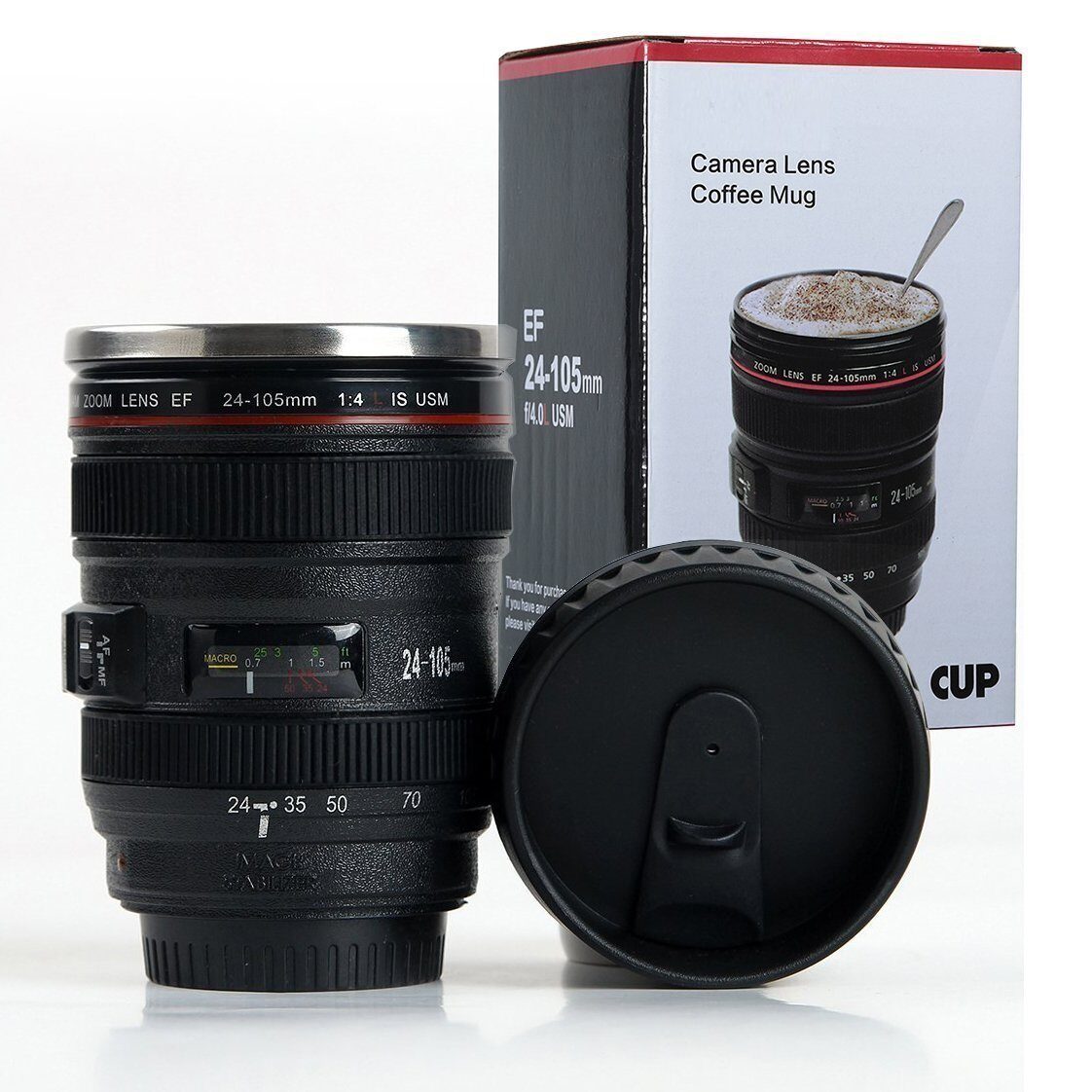 

Frekich Amazing Camera Lens Mug With Stainless Steel Travel Thermos Camera Lens Coffee Tea Cup Mug Coffee Cup