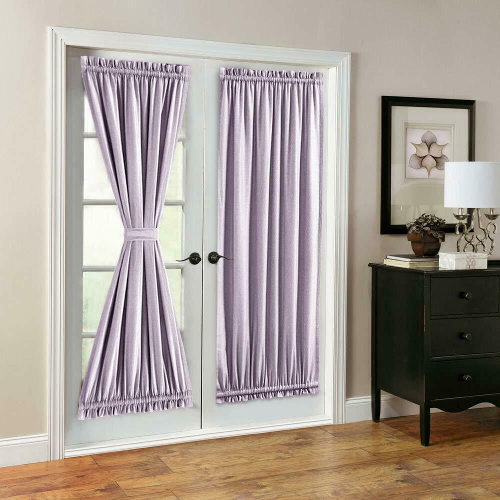

French Door Curtain Linen Look Blackout Curtain One Piece